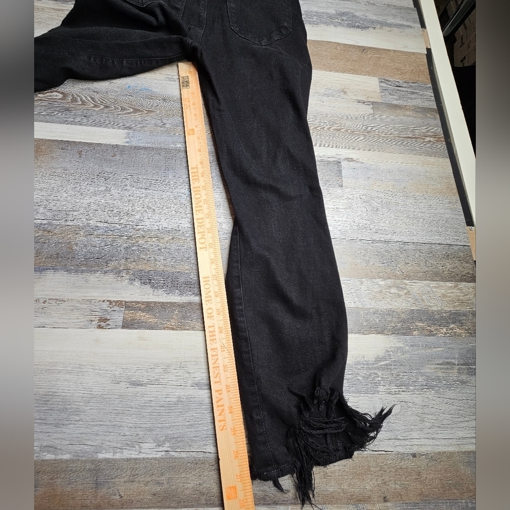 L'agence High Line Skinny Onyx Destruct Women's 29 Raw Hem Distressed Knee Black - Picture 7 of 10